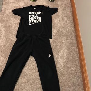 Nike teeshirt and Jordan pants